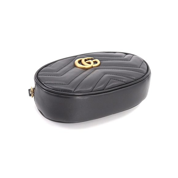 Gucci GUCCI GG Marmont Belt Bag Waist Pouch Leather Black 476434 - Picture 4 of 10